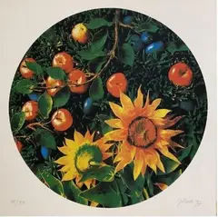 Piero Gilardi, Natura morta con mele e girasoli, 1997