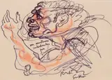 Renato Guttuso, Coppia di disegni, mixed media on paper sottile