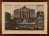 Veduta in prospettiva della Gran Fontana dell'acqua Vergine detta di Trevi architettura di Nicola Salvi, [..] by Giovanni Battista Piranesi, incisione acquerellata, offered Sep 2024