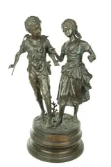 Composizione in bronzo "Le pèche original" by Ernest Rancoulet, offered Sep 2024