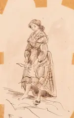 Popolana by Filippo Palizzi, In basso a sinistra si intravede monogramma "F P", offered Sep 2024