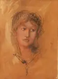 Francesco Paolo Michetti, Volto di donna, pastello a colori