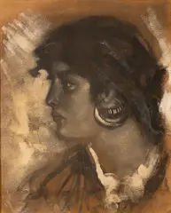 Profilo di donna abruzzese con sciacquaje by Francesco Paolo Michetti, Forse ritratto di Donna Annunziata, offered Sep 2024