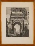 Luigi Rossini, incisione Veduta dell'Arco di Tito, Rossini Roma 1819