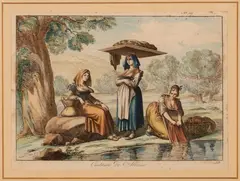 Costumi di Albano by Bartolomeo Pinelli, Acquerellatura coeva In basso Pinelli fece, offered Sep 2024