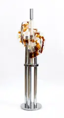 Angelo Brotto, Floor lamp with steel structure and special inserts in Bohemian crystal, Produced by Esperia
