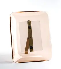 Max Ingrand, Photo frame with brass frame and shaped cut crystal, Produced by Fontana Arte