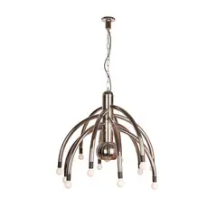 Goffredo Reggiani, Chandelier in chromed metal with 13 lights, cm 110x70x70