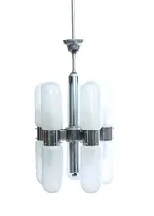 Carlo Nason, Suspension 10 lights Lamp Torpedo for Mazzega, Produced by Mazzega
