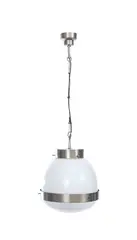 Pendant lamp mod. Delta with nickel-plated brass structure, diffuser and glass cup by Sergio Mazza, Produced by Artemide, offered May 2024