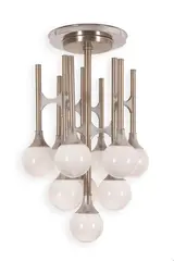 Gaetano Sciolari, Ceiling lamps with 10 diffusers, Produced by Sciolari