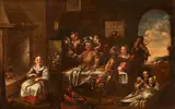 Matteo Ghidoni, Interno di Taverna, oil on canvas