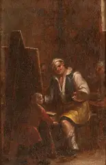 Giuseppe Maria Crespi, Atelier del pittore, oil on canvas