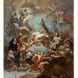 Andrea Pozzo, Estasi celeste di Santa Maddalena de Pazzi, oil on paper applicato on canvas