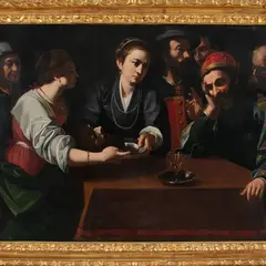 Carlo Sellitto, Salomè presenta a Erode la testa del Battista, Il dipinto raffigura l'episodio evangelico secondo le narrazioni di Marco e Matteo. Con l'iconografia