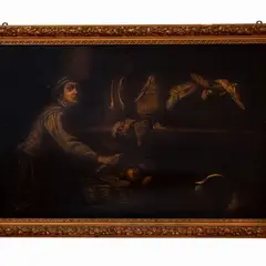 Giacomo Francesco Cipper, Il banco del pesce, oil on canvas