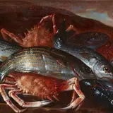 Giuseppe Recco, Paesaggio con pesci, granchi e ostriche