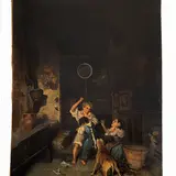 Teofilo Patini, Scena di interno, oil on canvas