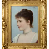 Vittorio Matteo Corcos, Ritratto di donna con perle