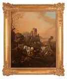 Nicolaes Pieterszoon Berchem, Paesaggio con rovine, figure e armenti