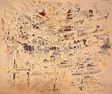 André Masson, Eclosions, 1962, mista ink pastelli colorati and tempera