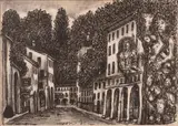 Antonio Zancanaro, Scorcio di città con figure