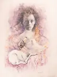 Renzo Vespignani, Figura femminile con cane