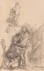 Studio di figure by Scipione Vannutelli, Sul retro etichetta Collezione F.Paciocchi, offered Oct 2022