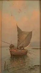 Barche con pescatore by Radames Scoppa, offered Sep 2022