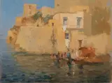 Eduardo Dalbono, Marina di Napoli con figure