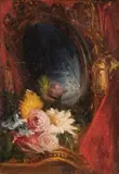 Sebastiano De Albertis, Natura morta con specchiera e fiori