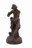 Edouard Drouot, Scultura in bronzo raffigurante maestro vasaio
