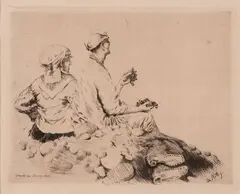 Coppia di contadini seduti by Giuseppe De Nittis, Pittore e incisore italiano, offered Jun 2022