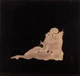 Salvador Dalí, Gli amanti, multiplo in metallo applicato on plexiglass nero