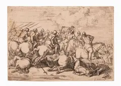 Jacques Courtois, Scena Militare, 1636, Carica a cavallo