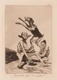 Francisco Goya, Aguersa qué te unten, engraving originale della serie "Capricci" Quinta edizione on dodici In cornice