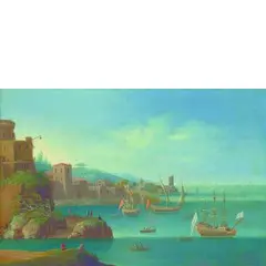 Veduta costiera con navi alla fonda by Orazio Grevenbroeck, oil on copper, offered Mar 2013
