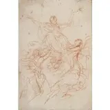 Carlo Maratta, Assunzione della Vergine, charcoal rosso