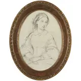 Francesco Hayez, Ritratto di signora / Firmato in basso a sinistra, pencil on paper