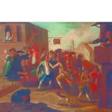 Giovanni Michele Graneri, Rissa tra contadini - Festa contadina, oil on canvas