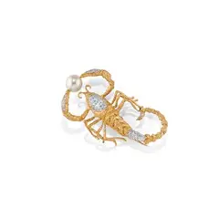Senza titolo by Perla Coltivata E Diamanti Spilla In Oro Bicolore, offered Nov 2014