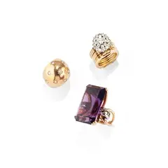 Senza titolo by Tre Anelli In Oro, Ametista E Diamanti, 1950 Circa, offered Nov 2014