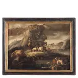 Domenico Brandi, Paesaggio con pastori e ruscello