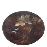 Giovanni Battista Pace, Paesaggio con Dio che appare a Caino, oil on canvas