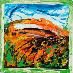 COLLE OPPIO, 1988 by Mario Schifano, Smalto e acrilico su tela, offered Dec 2014