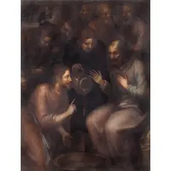 La Lavanda dei piedi by Giovanni Domenico Cappellino, oil on canvas, offered Mar 2015