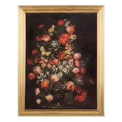 Bartolomeo Bimbi, Vaso fiorito, oil on canvas