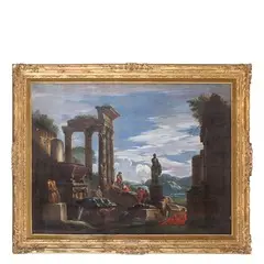 Capriccio architettonico con figure by Giovanni Ghisolfi, oil on canvas, offered Mar 2015