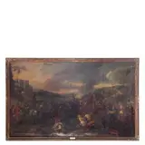 Antonio Calza, Battaglia tra cavallerie turche ed europee, oil on canvas
