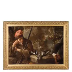 Giovane cacciatore by Giuseppe Romani, oil on canvas, offered Mar 2015